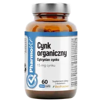 Pharmovit Cynk organiczny Cytrynian cynku 15 mg, suplement diety, 60 kapsułek