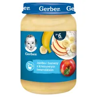 Gerber jabłka i banany z kremowym twarożkiem dla niemowląt po 6 miesiącu życia, 190 g