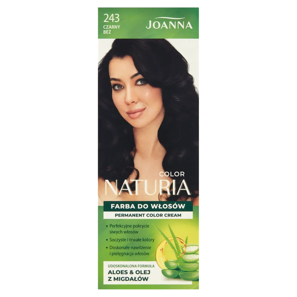 Joanna Naturia Color Farba do włosów nr 243 Czarny Bez, utleniacz 60 g + farba 40 g