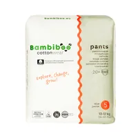 Bambiboo COTTONWEAR jednorazowe pieluchomajtki z bawełną organiczną rozmiar 5, 20 szt.