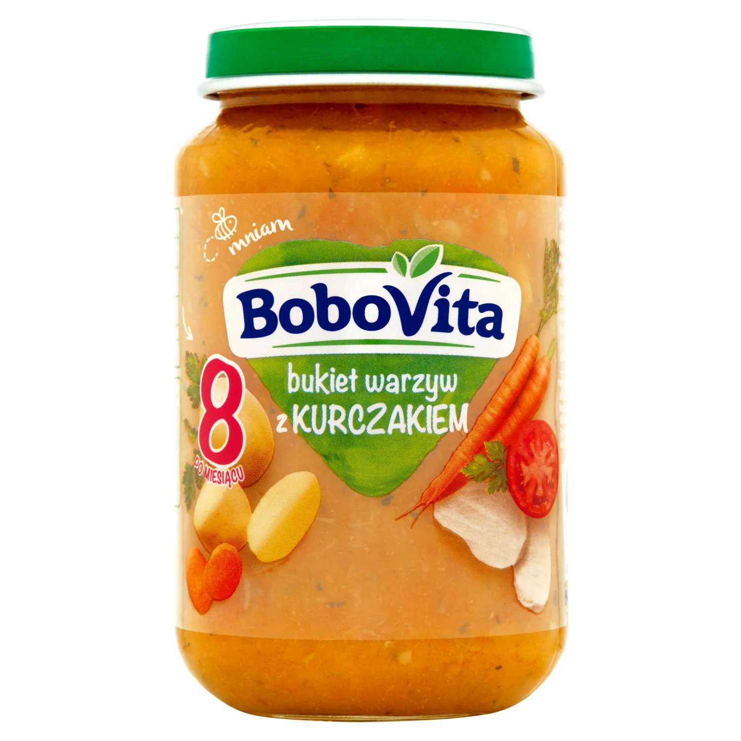 BoboVita bukiet warzyw z kurczakiem po 8 miesiącu życia, 190 g 