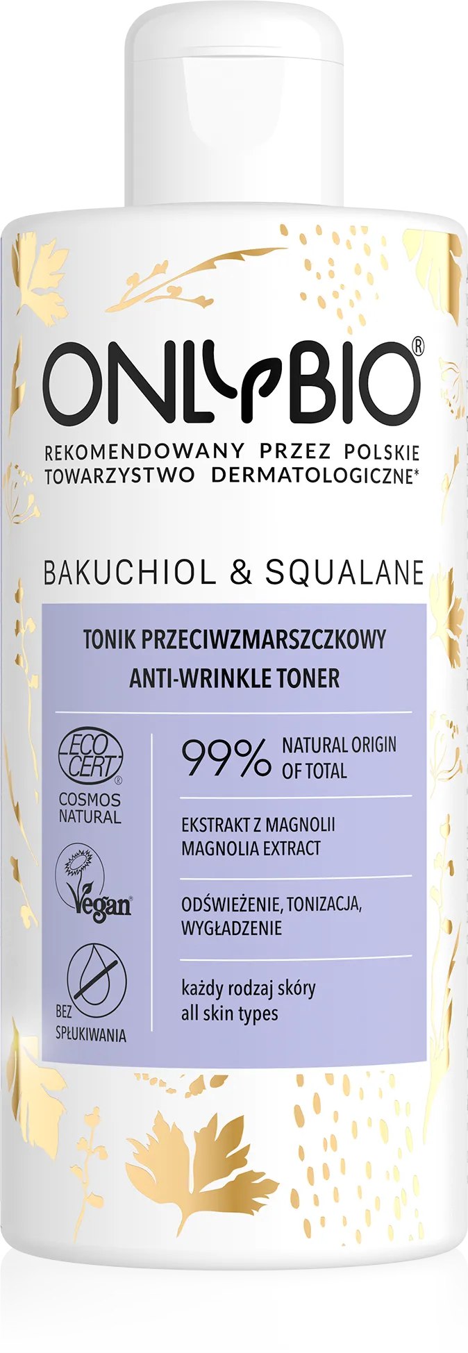 OnlyBio Bakuchiol & Skwalan tonik przeciwzmarszczkowy, 300 ml