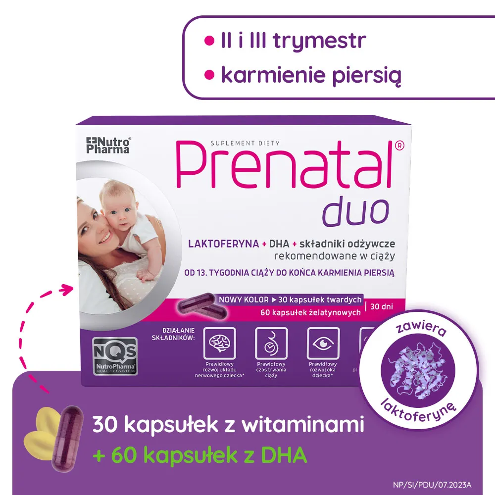 Prenatal duo, suplement diety, 30 tabletek. + 60 kapsułek 