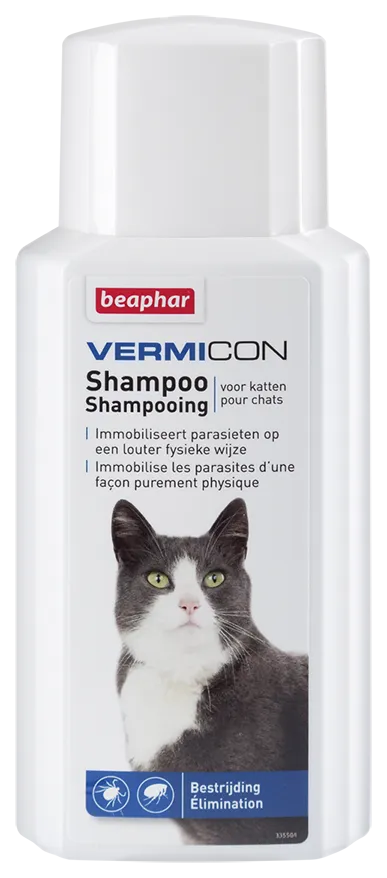 Beaphar Vermicon Szampon przeciwpchłowy dla kotów, 200 ml