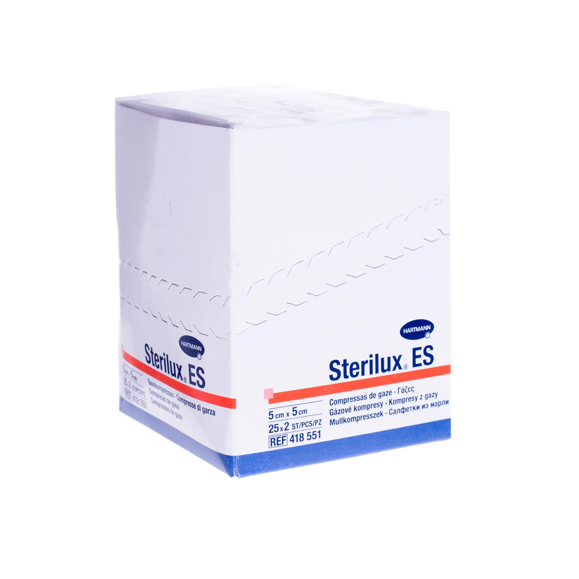 Sterilux ES, kompresy jałowe z gazy 5x5 cm, 2x25 sztuk