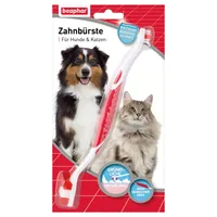 Beaphar Dental Care Dwugłowicowa szczoteczka do zębów dla psów i kotów, 1 szt.