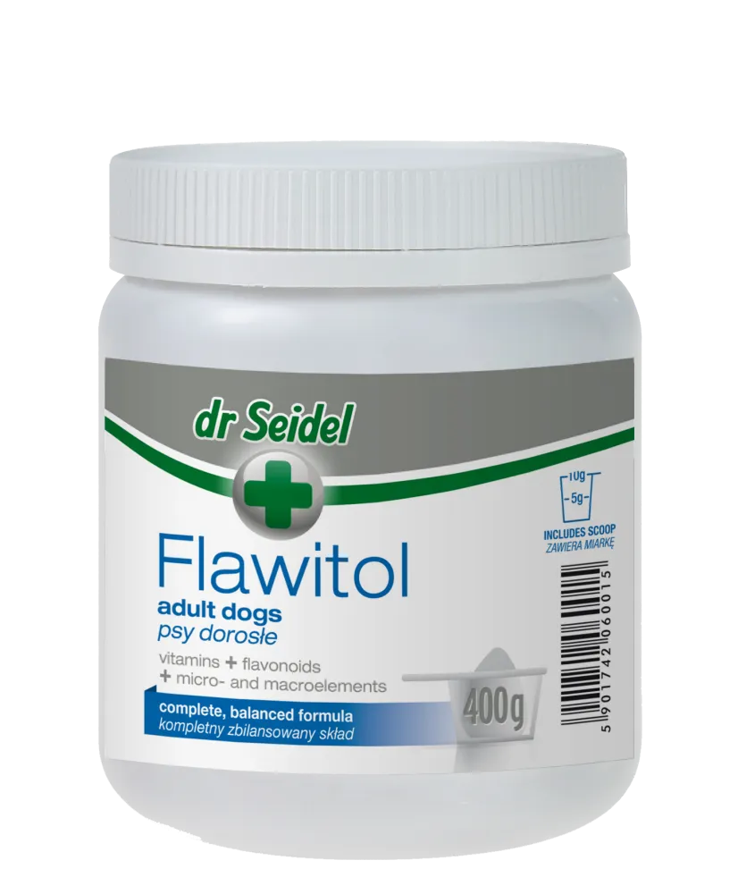 dr Seidel Flawitol Preparat witaminowo-mineralny dla psów dorosłych, 400 g