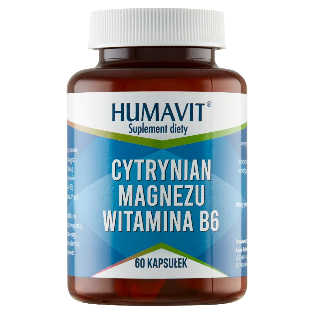 Humavit Cytrynian Magnezu + Witamina B6, 60 kapsułek