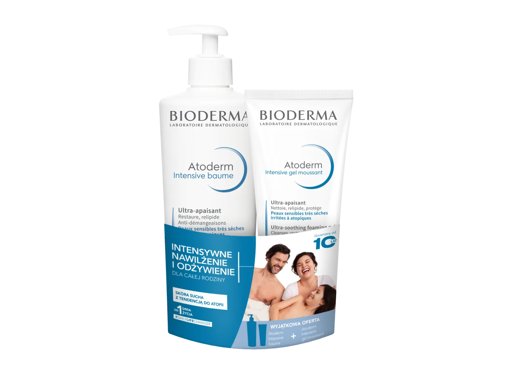 Bioderma Atoderm Intensive Baume + Gel Moussant, 500 ml + 200 ml
