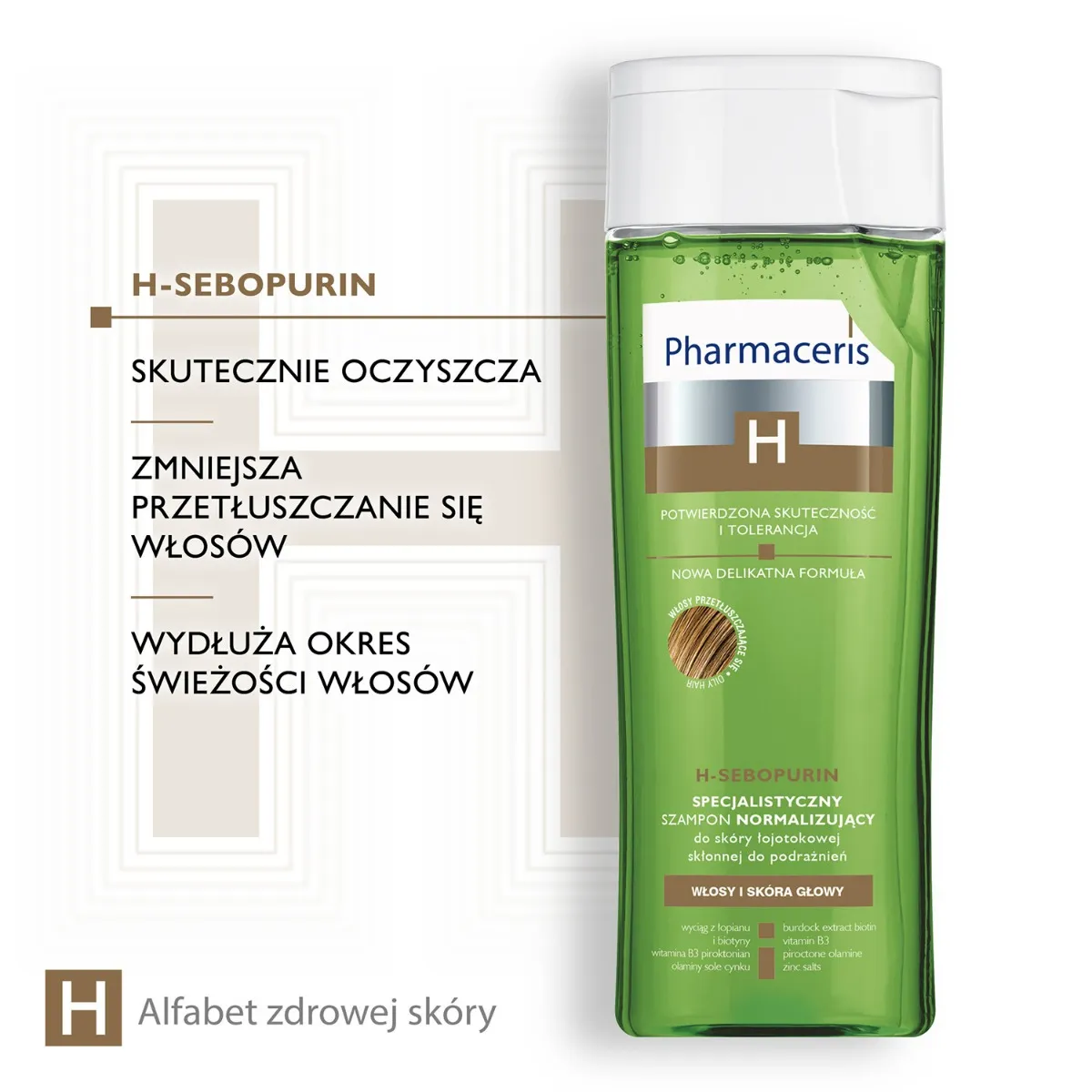 Pharmaceris H Sebopurin, specjalistyczny szampon normalizujący do skóry łojotokowej, 250 ml 