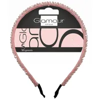 Inter-Vion Glamour Style Opaska z kryształkami różowa, 1 szt.