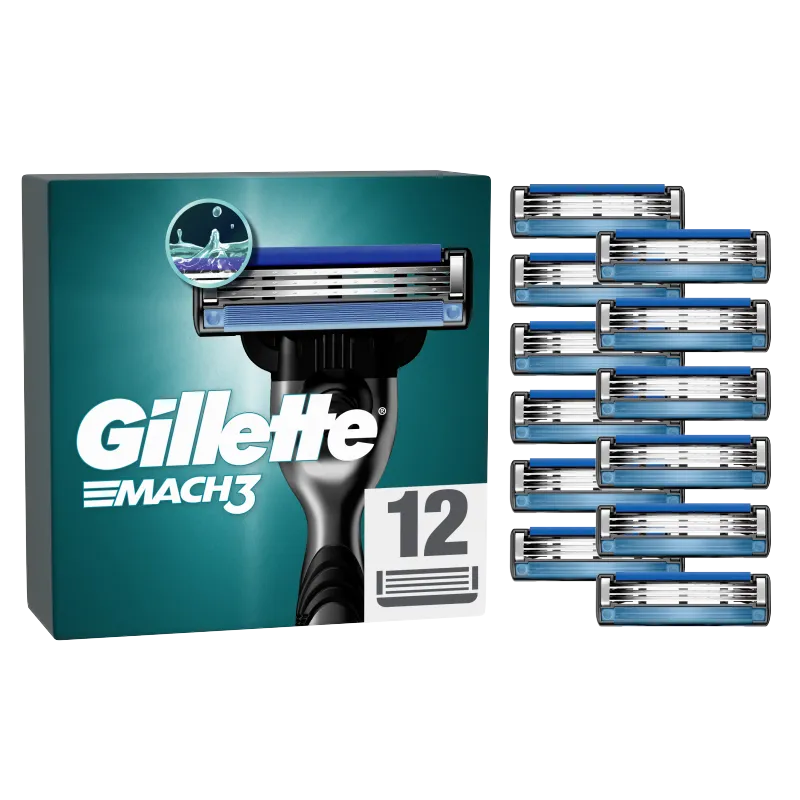 Gillette Mach3 Ostrza wymienne do maszynki do golenia dla mężczyzn, 12 szt. 