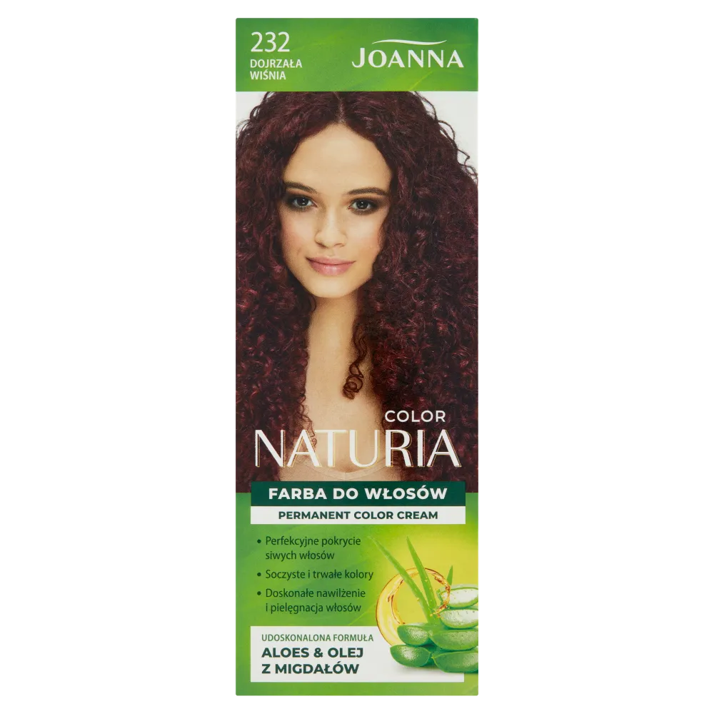 Joanna Naturia Color Farba do włosów nr 232 Dojrzała Wiśnia, utleniacz 60 g + farba 40 g