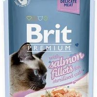 Brit Premium Sterilised Salmon Fillets Gravy Mokra karma z filecikami łososia dla kota, 85 g