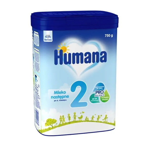 **Humana 2, mleko nastepne po 6. miesiącu, 750 g