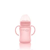 Everyday Baby Szklana butelka z ustnikiem niekapkiem i rączkami różowa 150 ml, 1 szt.