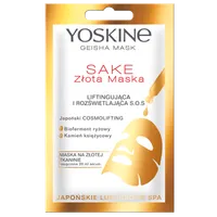 Yoskine Geisha Mask złota maska Sake liftingująco-rozświetlająca na tkaninie, 1 szt.