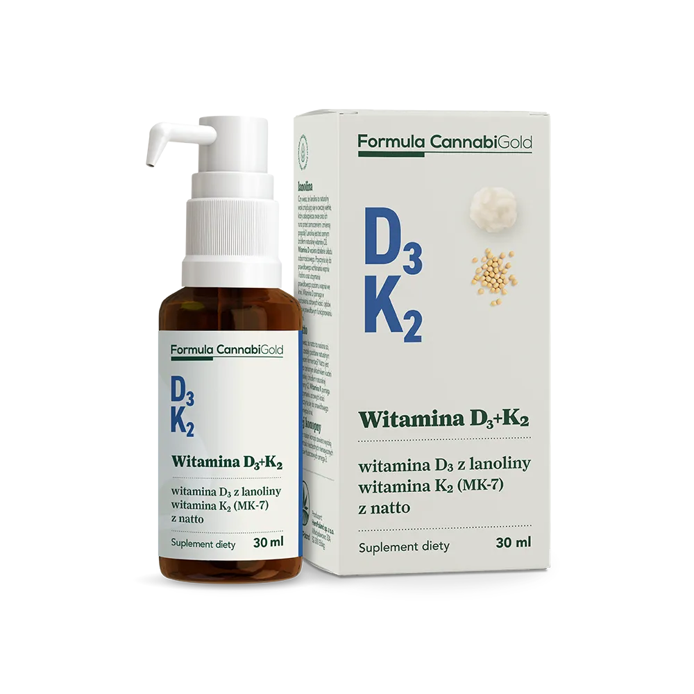CannabiGold Formula, Witamina D3 + K2, suplement diety, 30 ml