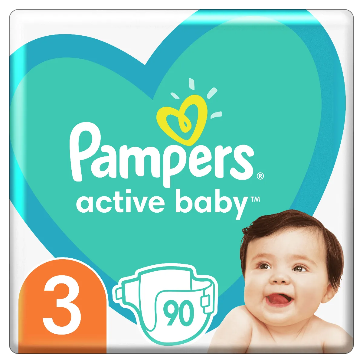 Pampers Active Baby, pieluchy, rozmiar 3, 6-10 kg, 90 sztuk 