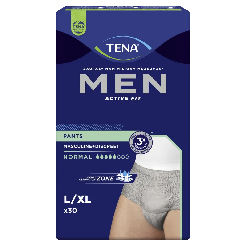 Tena Men Pants Normal Grey L/XL, bielizna na nietrzymanie moczu, 30 sztuk