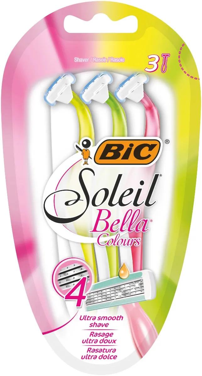 BiC Soleil Bella Colours Maszynka do golenia dla kobiet, 3 szt.