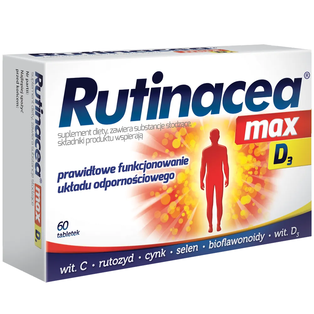 Rutinacea Max D3, suplement diety, 60 kapsułek