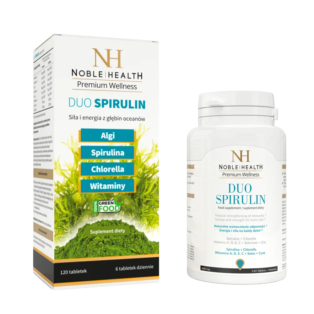 Noble Health Duo Spirulin, suplement diety, 120 tabletek