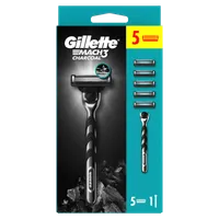 Gillette Mach3 Charcoal Maszynka do golenia z 5 wymiennymi ostrzami dla mężczyzn, 1 szt.
