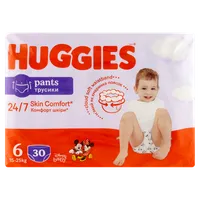 Huggies Pants, pieluchomajtki, rozmiar 6, 15-25 kg, 30 sztuk