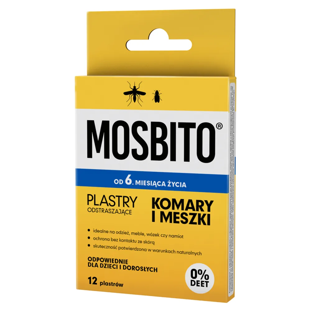 Mosbito, plastry odstraszające na komary, 12 sztuk