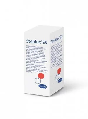 Sterilux ES, kompresy z gazy bawełnianej, niejałowe, 17-nitkowe, 12 warstw, 5 cm x 5 cm, 100 sztuk