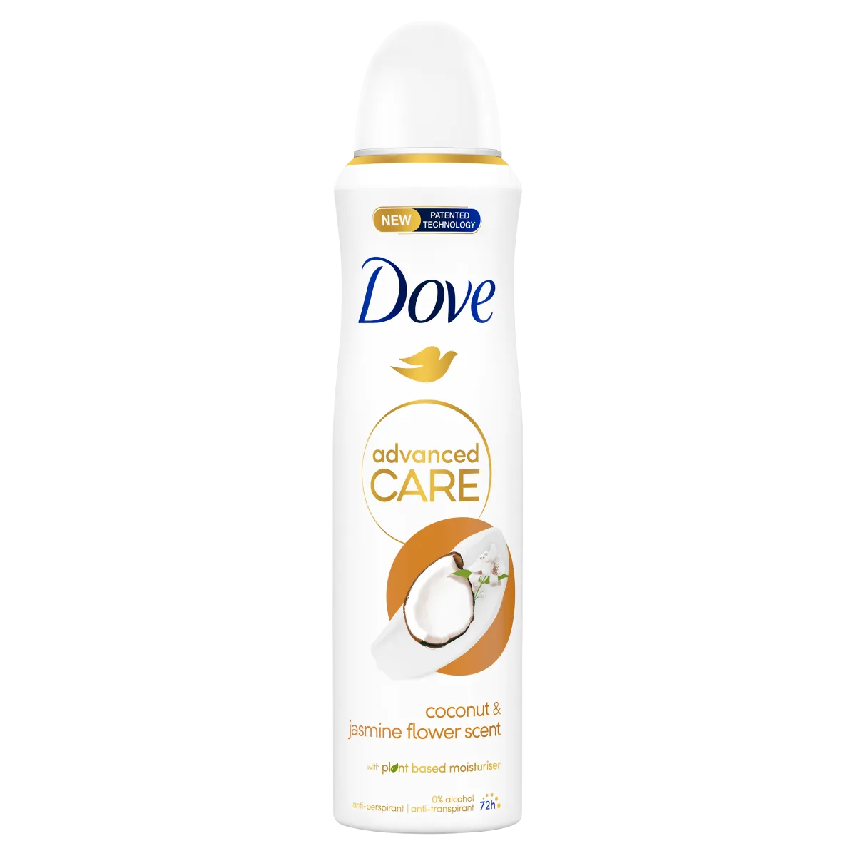 Dove Advanced Care Antyperspirant w aerozolu o zapachu kokosa i jaśminu, 150 ml