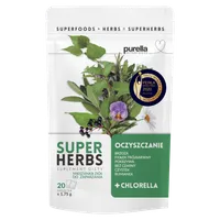 Purella Superfoods Superherbs Mieszanka ziół do zaparzania Oczyszczenie z chlorellą, 35 g