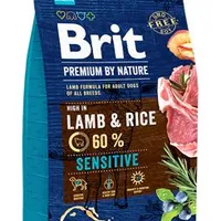 Brit Premium by Nature Adult Sensitive Lamb&Rice Sucha karma z jagnięciną i ryżem dla psa, 3 kg