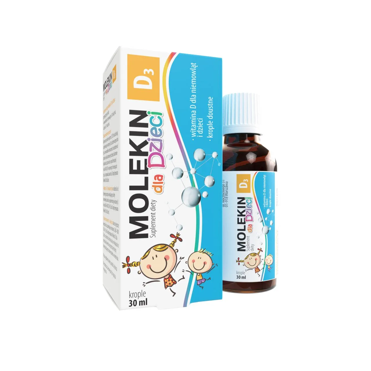 Molekin D3 dla Dzieci, suplement diety, krople doustne, 30 ml