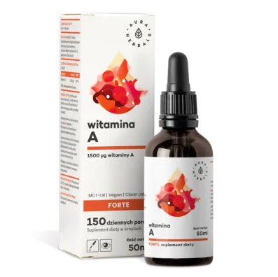 Aura Herbals, Witamina A Forte MCT-Oil, suplement diety, krople, 50 ml