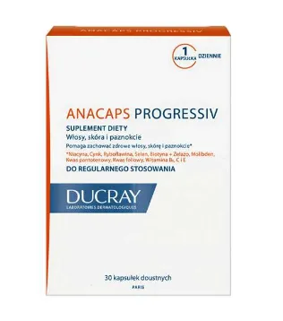 Ducray Anacaps Progressiv, suplement diety, 30 kapsułek