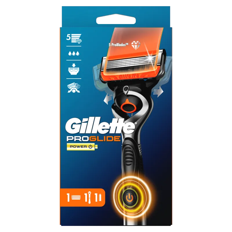 Gillette Fusion5 ProGlide Power Red Maszynka do golenia z wymiennymi ostrzami dla mężczyzn, 1 szt.