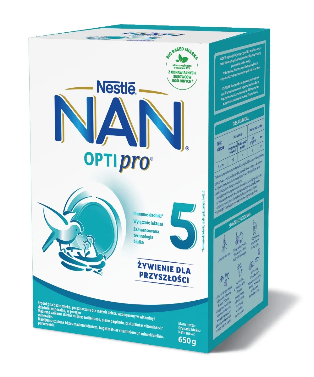 Nan Optipro 5 Mleko modyfikowane dla dzieci po 2,5 roku, 650g (2 x 325g)