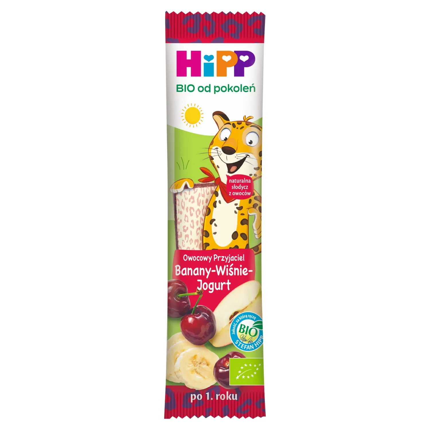 HiPP BIO od pokoleń batonik Owocowy Przyjaciel banany wiśnie jogurt po 1. roku, 23 g
