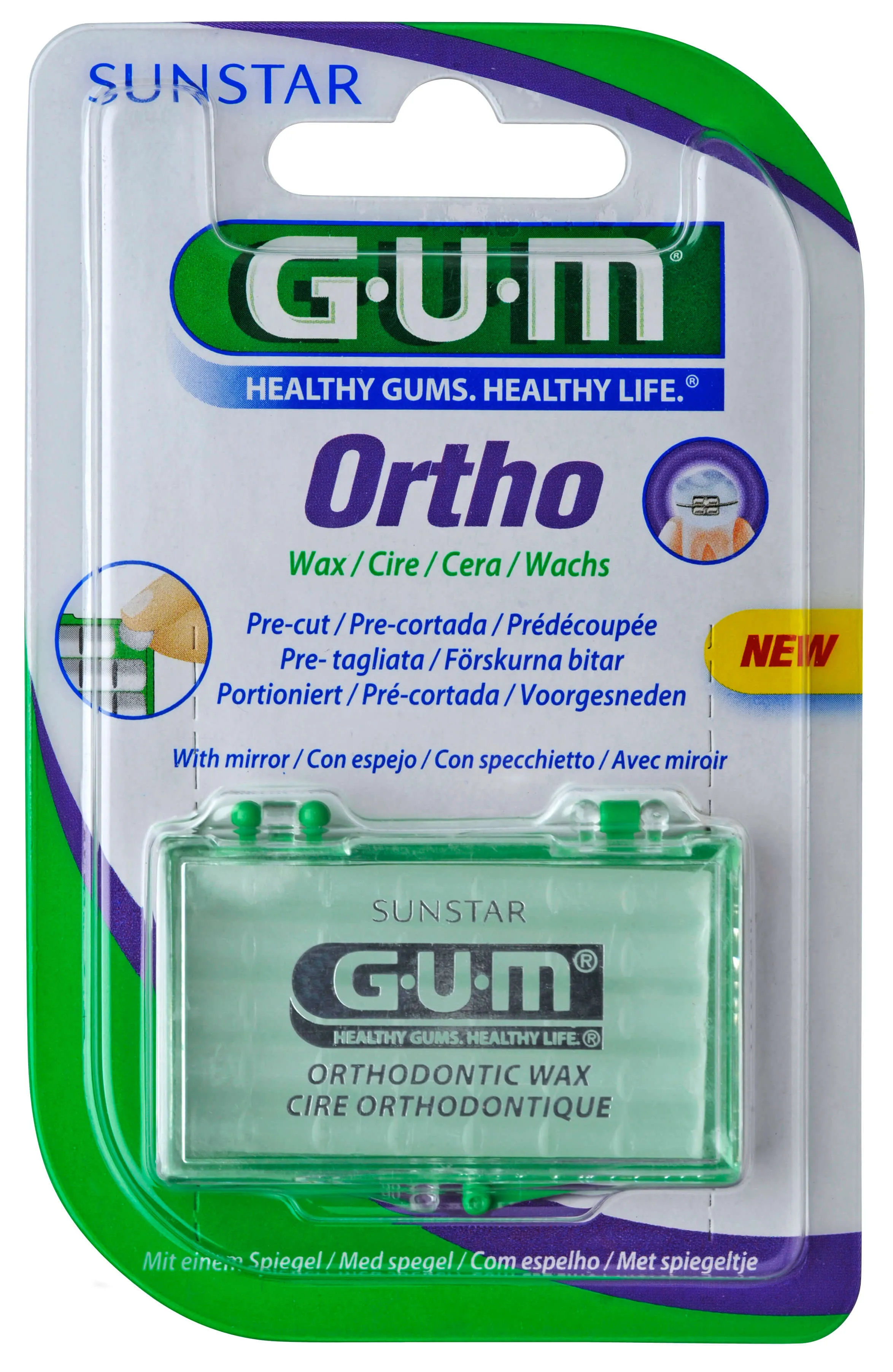 Sunstar Gum Ortho, wosk ortodontyczny, smak neutralny, 1 sztuka