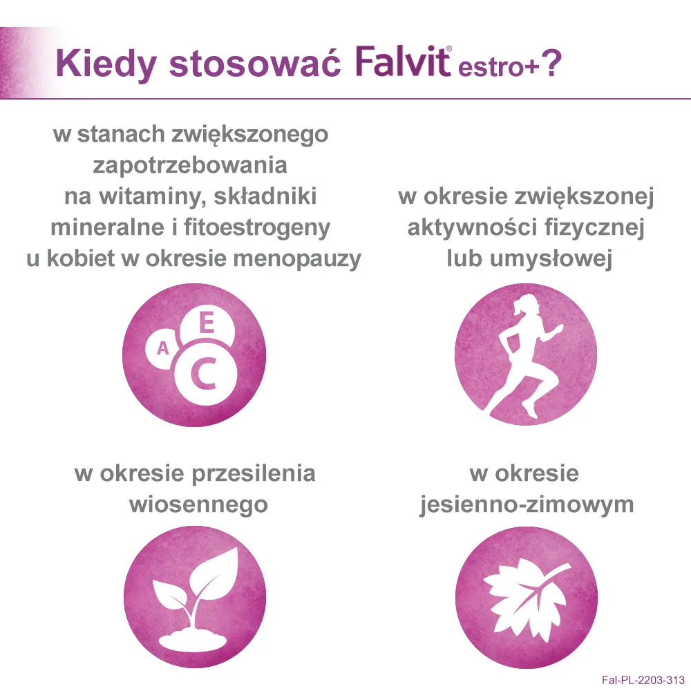 Falvit estro+ suplement diety, 60 tabletek 