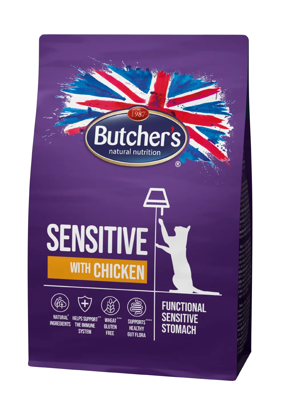 Butcher’s Functional Sensitve sucha karma z kurczakiem dla kotów z wrażliwym żołądkiem, 800 g