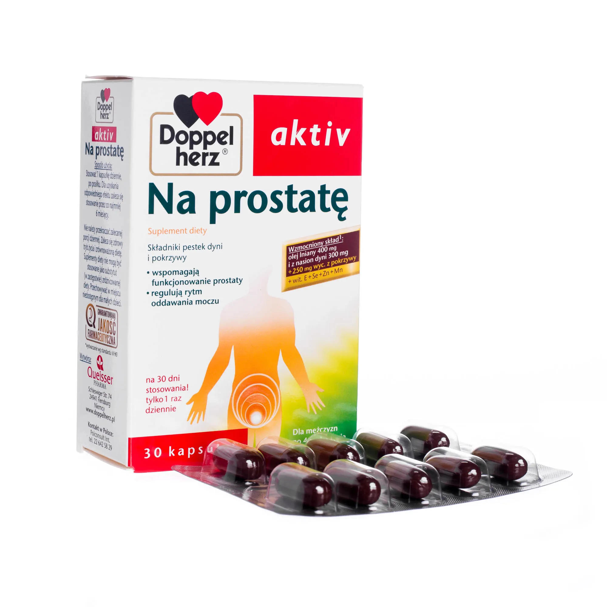 Doppelherz aktiv na prostatę, suplement diety 30 kapsułek.