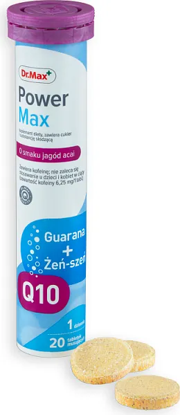 Powermax Dr.Max, o smaku jagód acai, 20 tabletek musujących 