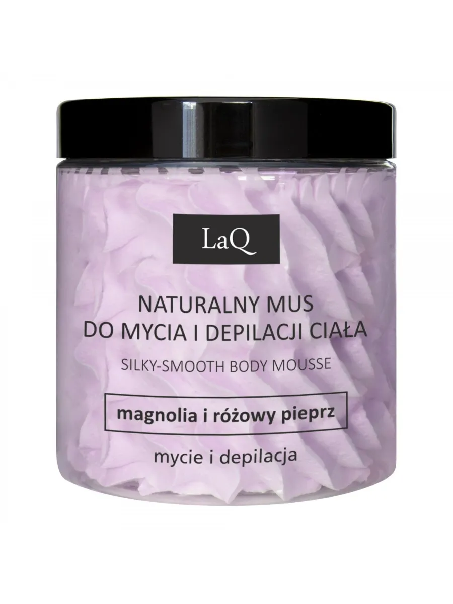 LaQ Naturalny mus do mycia i depilacji ciała Magnolia i różowy pieprz, 250 ml