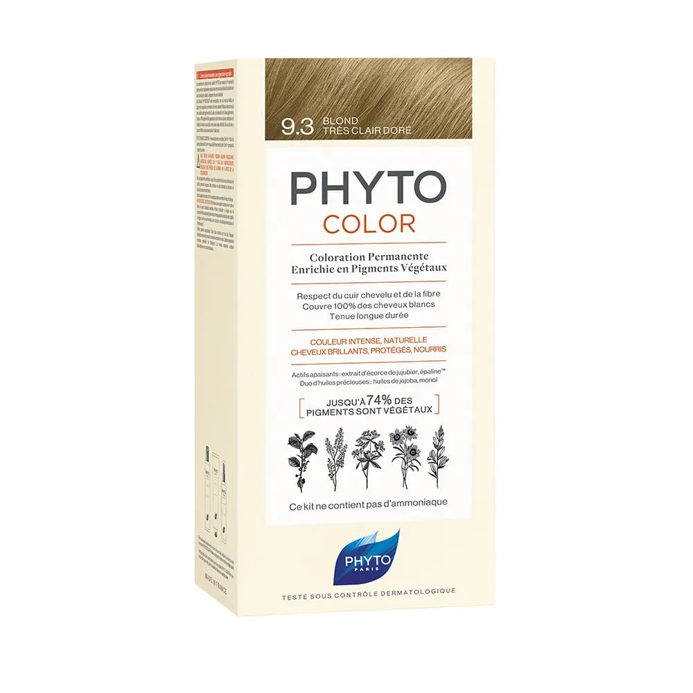Phyto Phytocolor farba do włosów 9.3 Bardzo jasny złoty blond, 112 ml