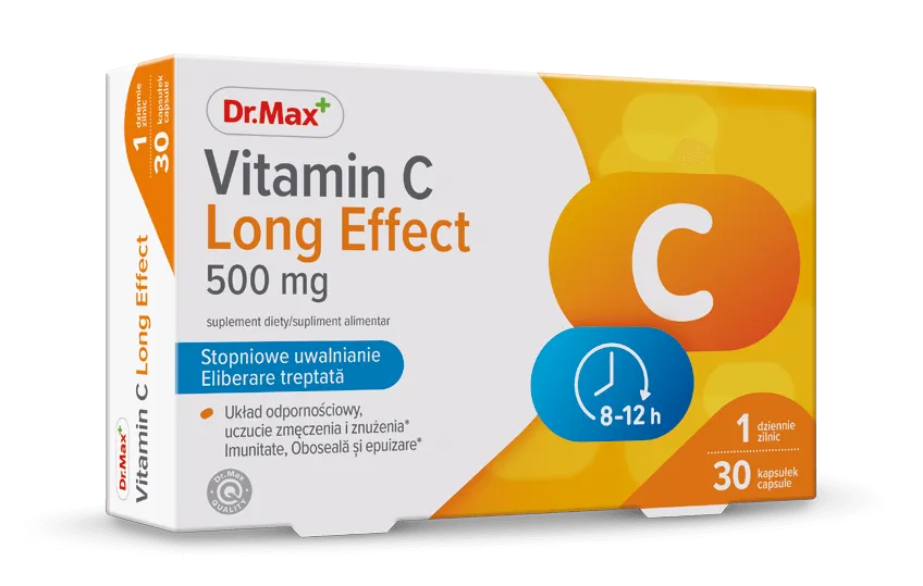Witamina C 500 mg long effect Dr.Max, suplement diety, 30 kapsułek