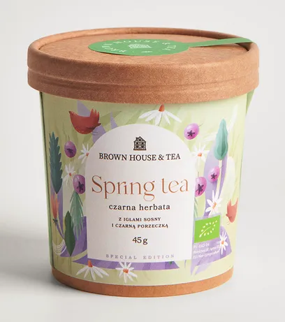 Brown House & Tea Spring Tea czarna herbata z igłami sosny i czarną porzeczką, 45 g