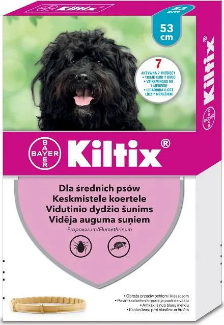 Kiltix, 3,02 g + 0,68 g, obroża dla średnich psów > 10 kg, 1 sztuka 